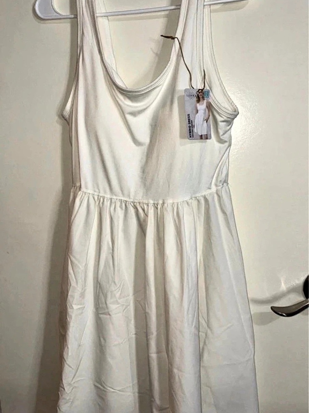 SERRA Hybrid Dress White Mini Dress Size Medium NWT